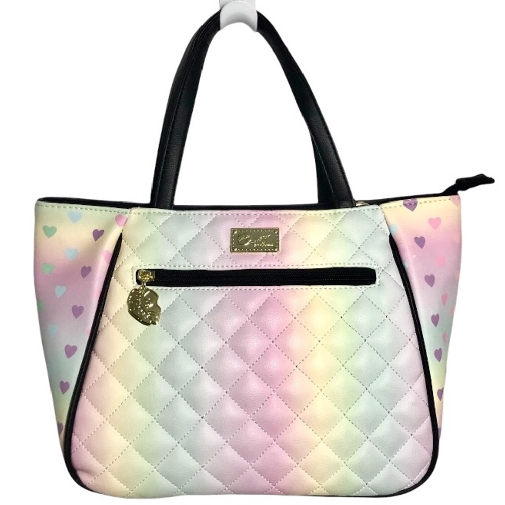 NWOT BETSY JOHNSON Rainbow Pastel CALI Tote Bag